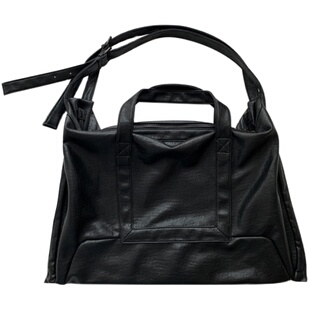 【简着】黑色双肩带暗黑甜辣妹风街头托特包百搭大容量包包斜挎包