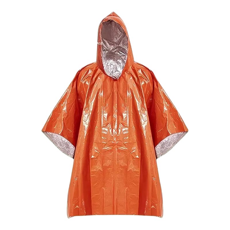 户外便携铝箔防失温应急雨披