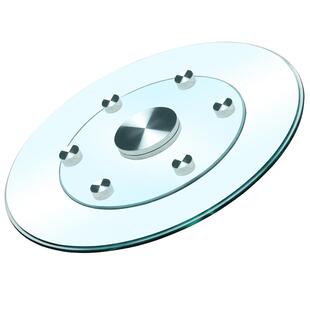 餐桌转盘钢化玻璃家用饭桌大圆桌旋转台面底座圆桌面圆盘桌子转桌