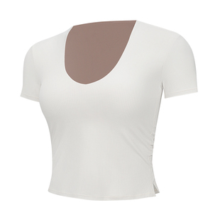All It Takes女士运动短袖T恤B-D *罗纹Nulu丨lululemon丨LW3JTJS