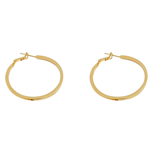 925银针欧美风网红金属光面质感方圈HOOP耳圈夸张耳环潮人个性女