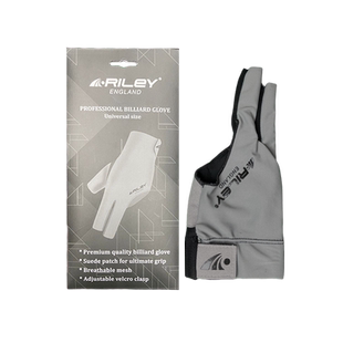 英国RILEY莱利台球杆手套三指手套露指男女通用桌球斯诺克黑8防滑