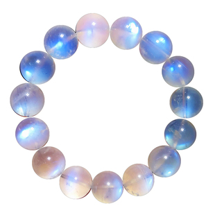 一物一图5A天然蓝月光石手链女款饰品奶油体月光石简约手串强蓝光