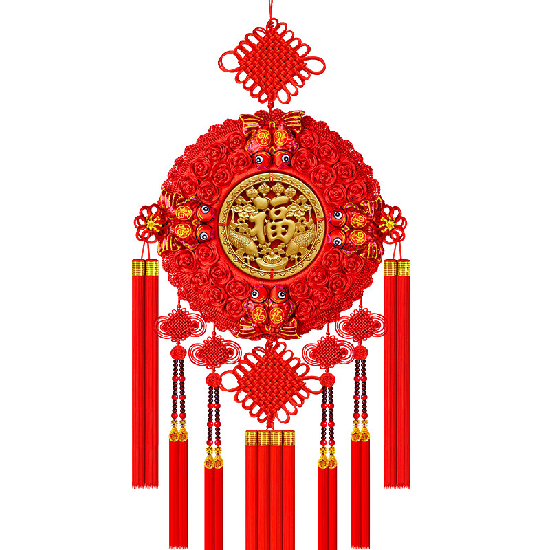 新款中国结挂件桃木雕刻高档电视墙上挂饰装饰背景墙走廊乔迁新居