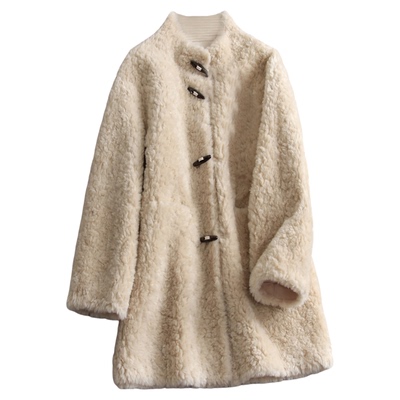 宽松H廓形加厚皮草长袖毛绒外套