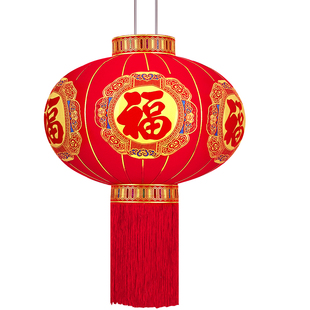 2026新款充电遥控大红灯笼新年户外春节阳台过年大门口一对植绒布