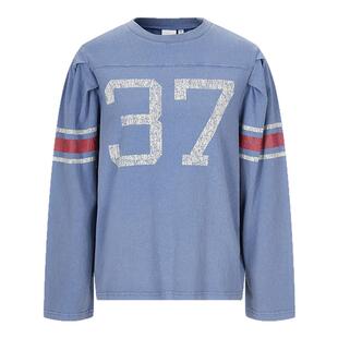 MOUSSY 春季新品撞色运动感宽松圆领长袖T恤女010ISL90-1311