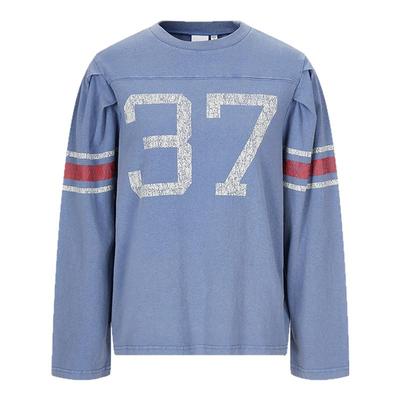 MOUSSY 2025春季新品撞色运动感宽松圆领长袖T恤女010ISL90-1311