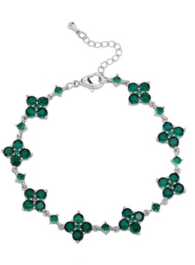 天然水晶锆石花朵手链