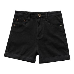 2026新款高腰短裤女款夏季热裤卷边修身百搭黑色牛仔弹力显瘦通勤