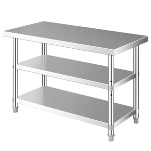 定做特厚304不锈钢两层工作台操作台烘焙打包切菜桌子家庭收纳架2