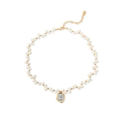 安铂洛利女玫瑰花许愿币珍珠项链