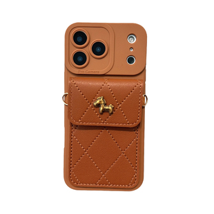 菱格金色小马卡包适用荣耀500手机壳400pro简约300女200斜挎magic8/7挂绳100马年90/80/70时尚x50全包win防摔