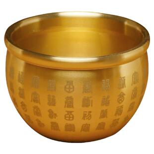 黄铜米缸百福缸铜缸摆件聚宝盆纯铜钥匙收纳铜盆存钱罐铜制工艺品