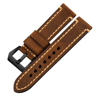 手工男牛皮表带20 22 24MM适配天梭精工沛纳海浪华为GT45真皮表链