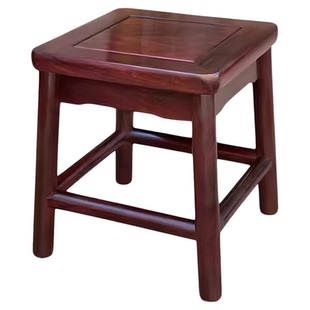 老红木东非酸枝木加粗加厚矮凳榫卯实木小方凳客厅茶几红木凳子