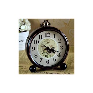 美式小台钟闹钟表复古床头闹铃老式宿舍桌面摆件时钟摆放客厅数字