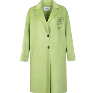 LAURELINE/洛瑞琳绵羊毛气质大衣2023冬季新款简约清新时髦外套女