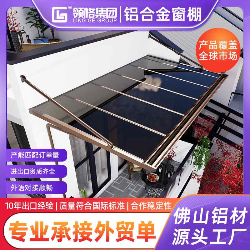 阳台铝合金雨棚别墅庭院耐力板窗户窗搭棚户隔热雨型L遮光外家用