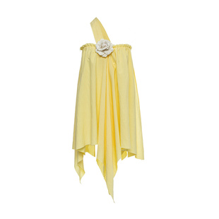 4muggle“金合欢喜”黄色花朵连衣裙辣妹多穿法吊带裙法式度假裙