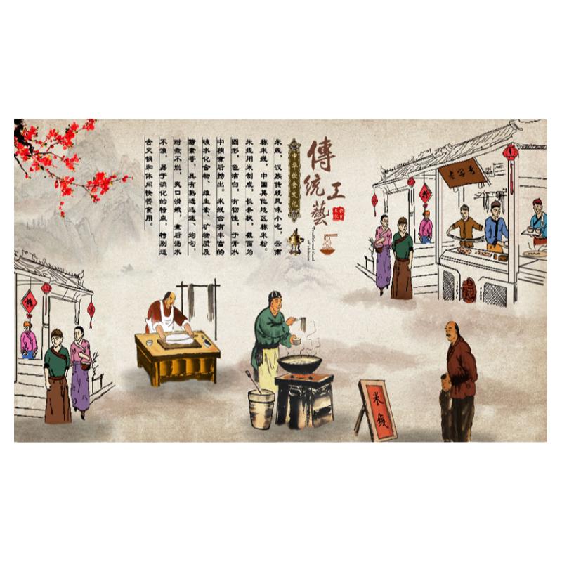 复古3d小龙虾壁画火锅店墙纸烧烤餐厅饭店麻辣烫面馆定制装饰壁纸