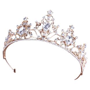 2025新款皇冠头饰新娘珍珠简约公主生日王冠结婚主婚纱发梳头冠