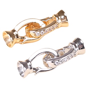 镀14K金项链扣子接头珍珠手链扣头配件镶钻手串珠链万能扣连接扣