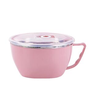 不锈钢泡面碗带盖学生韩式饭盒防烫女便当可爱宿舍方便面碗筷套装