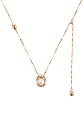 dellamo小金豆珍珠项链女纯银Y字