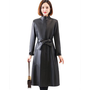 海宁真皮皮衣女2025秋冬新中长款大牌高端大码头层绵羊皮外套大衣