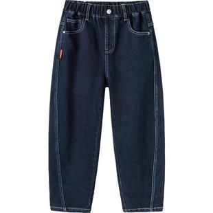 巴拉巴拉童装儿童裤子男童2026新款春秋装加绒拜年服牛仔裤保暖潮