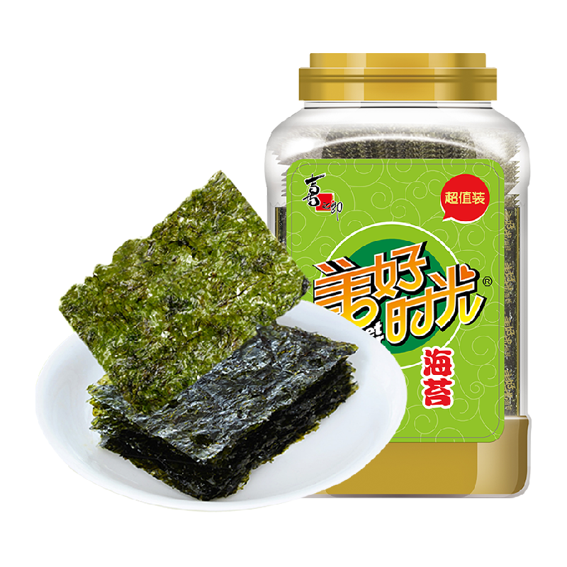 喜之郎美好时光原味海苔片75g*1桶即食紫菜寿司独立小包儿童零食