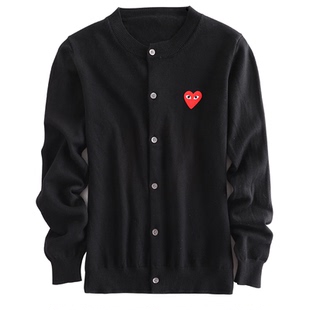 亲子装秋装川久日系一家三口针织开衫play母子母女装外套爱心保龄