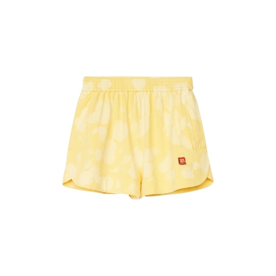 素然短裤浇花洗退针织布夏季