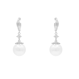 「半岛舞会」长款施家珍珠耳饰蚊香盘耳夹无耳洞气质耳环小众耳钉