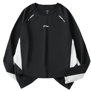 李宁儿童长袖t恤26新款男童训练服青少年速干卫衣宽松休闲打底衫