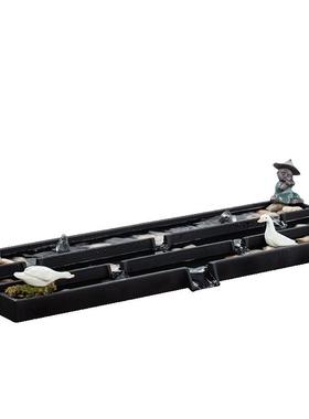 简约鱼缸石槽微景观瀑布流水摆件