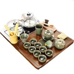 功夫茶具套装家用小号实木茶盘全自动客厅底部上水烧水壶一体茶台