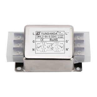 YUNSANDA端子台CW4L2-10A-S(004)单相交流220V抗干扰电源滤波器