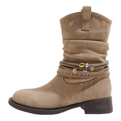 现货！！【免费试穿】牛皮短靴