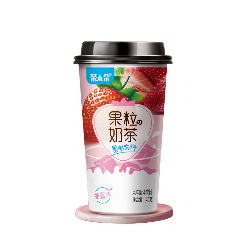 茶小朵果粒奶茶杯装整箱草莓蜜桃芒果三口味任选冲泡即饮爆款奶茶