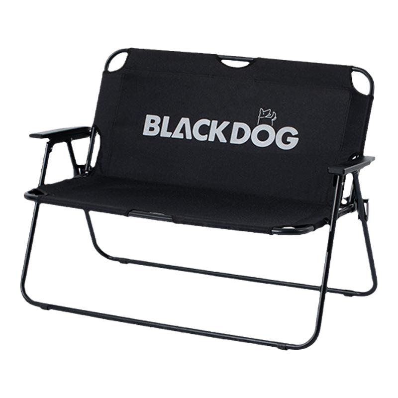 BLACKDOG黑狗露營雙人椅可折疊戶外沙灘室內黑化休閑椅釣魚扶手椅