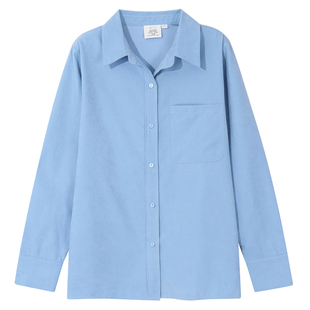 YUZI鱼子极简显瘦衬衫特大码女装宽松纯欲百搭气质减龄纯色胖mm