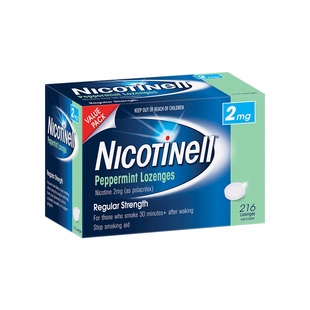 【自营】澳洲Nicotinell诺华无糖戒烟含片216粒薄荷味2/4mg咀嚼片