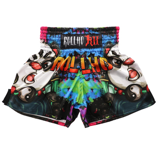 柔猴泰拳熊猫运动踢拳训练MMA短裤UFC搞怪速干卡通动漫三分裤定制