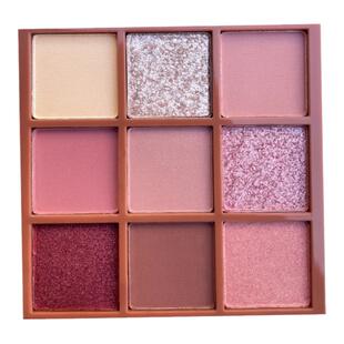 QYMJS九宫格9色眼影盘 大地色灰粉奶茶橘棕盘珠光哑光 新手学生党