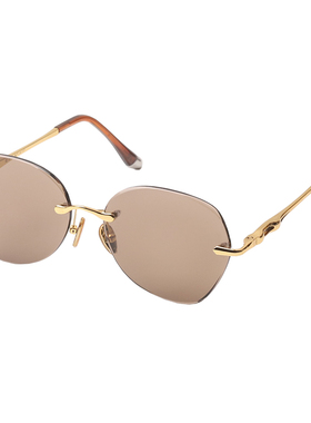 天然水晶石头镜茶色不规则蛤蟆镜