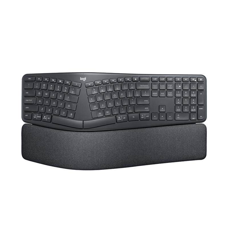 罗技人体工学系列ERGO K860商用无线蓝牙人体工学键盘掌托办公