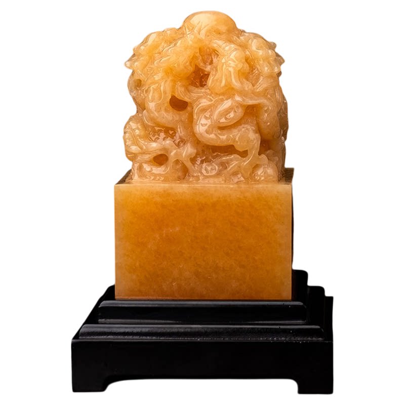 天然玉石九龙玉玺九龙大印章财印官印玄关宅运摆件办公室桌礼品