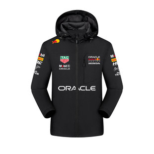 红F1牛车队服维斯塔潘同款方程式赛车服车迷冲锋衣夹克男女外套